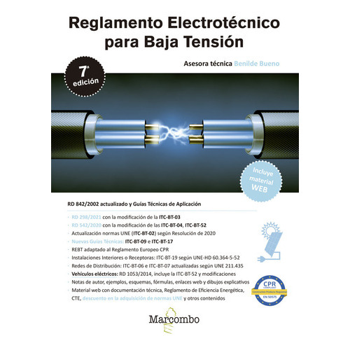 Reglamento Electrotecnico Baja Tension 7ãâªedicion, De Bueno, Benilde. Editorial Marcombo, Tapa Blanda En Español