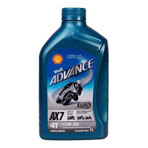 Aceite Shell 15w50 4t Advance Ax7 Semisintetico Moto