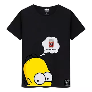 Camiseta Masculina Algodão Streetwear Homer Duff Simpsons