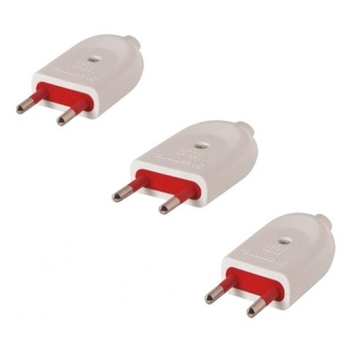 Ficha Macho Modular 2 Polos Sin Tierra 10 Amp Pack X 3 -sc