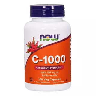 C1000 Now Foods Vitamina C (100 Caps) 1000mg Bio Flavonoides Sabor Sem Sabor