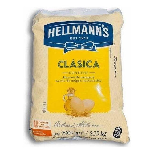 Mayonesa Hellmann's Bolsa X 2,75 Kg