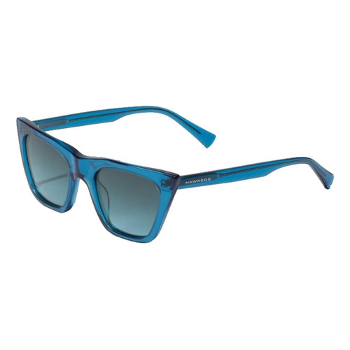 Anteojos de sol Hawkers Lifestyle Hypnose One size, diseño Electric blue con marco de acetato de celulosa color azul eléctrico, lente negra de copoliéster tr18 degradada, varilla azul eléctrica de acetato de celulosa