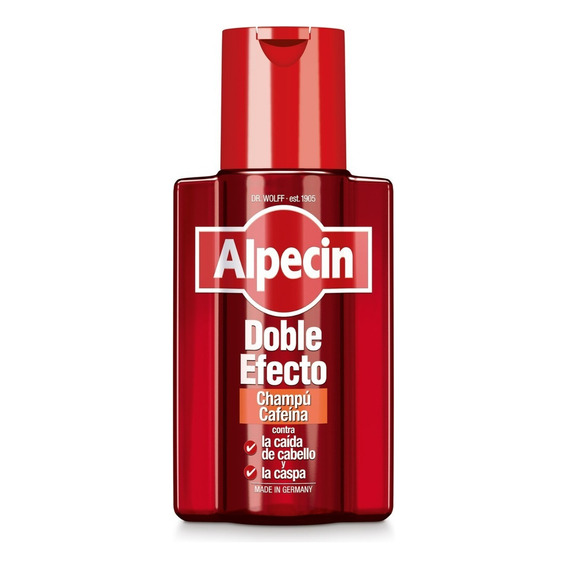 Shampoo Alpecin Cafeína Doble Efecto Anticaída 200 Ml