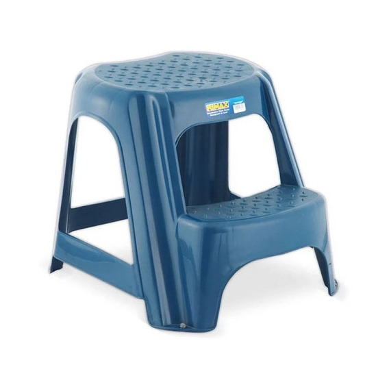 Butaco Silla Escalera 2 Peldaños Plástico Resistente Rimax Color Azul petróleo