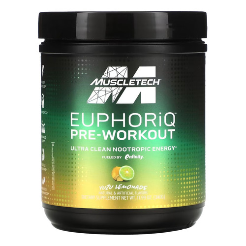 Muscletech Euphoriq Pre-workout 20 Serv Sabor Yuzu Lemonade