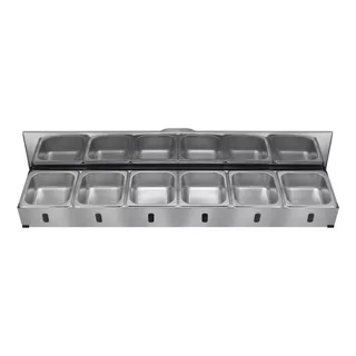 Condimentadora Pizzarola Profissional Inox Bancada 6 Cubas