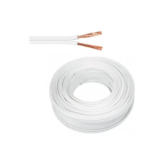 Cable Paralelo Multifilar Blanco 2x20 Awg Rollo 100mts / Fac