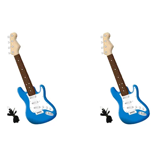 Guitarra Eléctrica De Juguete De 17 Pulgadas Para Niños – 4 Cuerdas Ajustables, Correa Portátil Y Material ABS Seguro (Pilas AA No Incluidas)