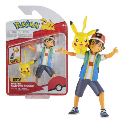 Ash 12cm Con Pikachu 5cm Pokemon Wicked Cool Toys Se