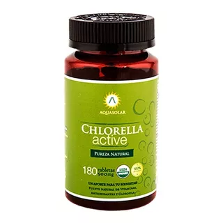 Chlorella Active Aquasolar 180 Tabletas 100% Orgánicas