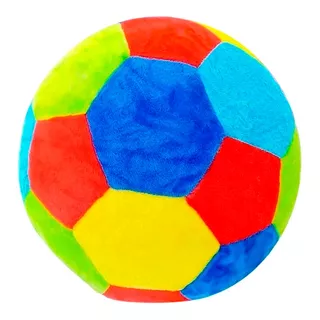 Bola De Futebol Pelúcia Infantil Colorida Macia Com Guizo