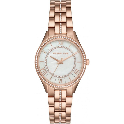 Reloj Michael Kors Lauryn Mk3716 E-watch Color de la correa Oro Rosa Color del fondo Blanco