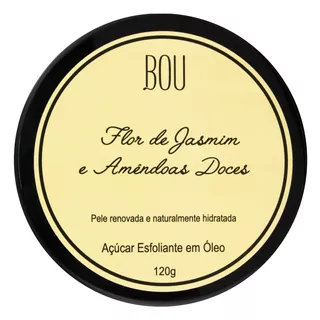  Açúcar Esfoliante Em Óleo Flor De Jasmim E Amêndoas Doces Boutique De Aromas Bou Pote 120g