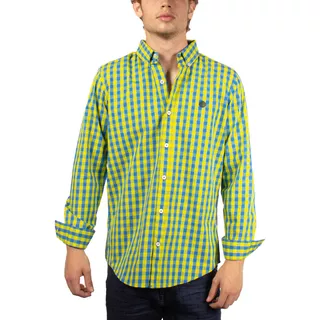 Camisa Caballero Mister Ortega Cuadros Amarillo/azul Mr.1082