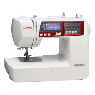 Máquina De Coser Recta Janome Alta Gama 4120qdc Portable Blanca Y Roja 110v/220v