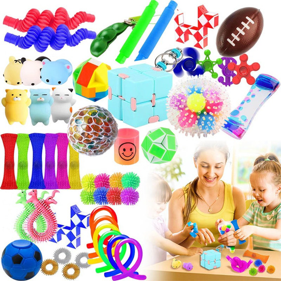 Set 55 Fidget Toy Juguete Sensorial Anti Estrés Para Niños 