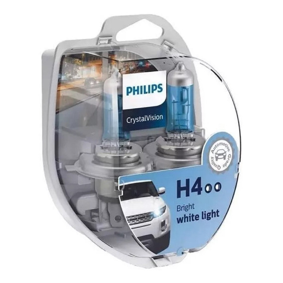 Lamparas Halogena 12v 60-55 H4 P43 Crystal Vision Philips