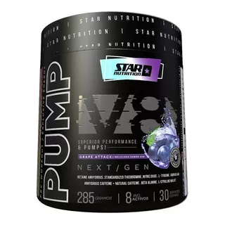 Suplemento En Polvo Star Nutrition  Pump V8 Aminoácidos Sabor Grape Attack En Pote De 285g
