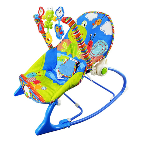 Silla Mecedora Vibradora Para Bebé Baby Diseño Música Color Azul