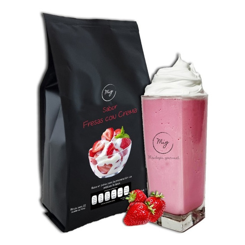 Base Sabor Fresas Con Crema 1kg (frappé Y Latte)