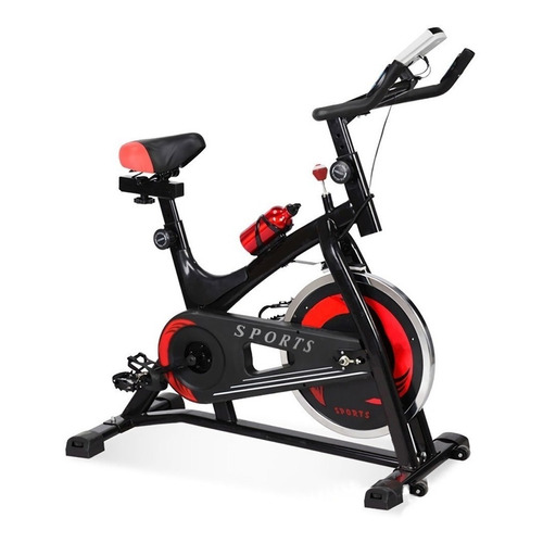 Bicicleta estática Centurfit MKZ-CFBICI6KGNEG para spinning color negro y rojo