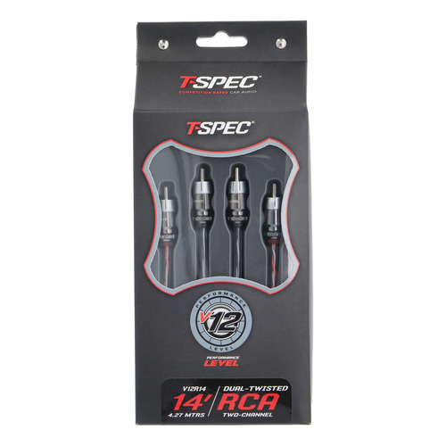 Cable De Audio Rca A Rca T-spec V12R14 4.27 Metros 14 FT 2 Canales Cobre Libre De Oxígeno Ofc Premium