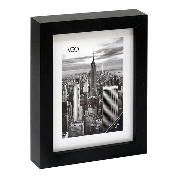 VGO Vertigo portaretrato cuadro madera foto 13x18 box de apoyar o colgar color negro