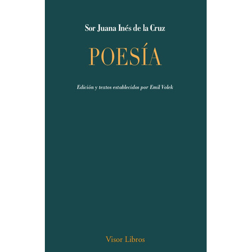 Poesia, De Cruz, Sor Juana Inés De La. Editorial Visor Libros, S.l., Tapa Blanda En Español