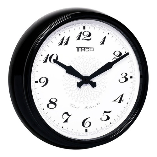 Reloj De Pared Marco De Aluminio 38 Cm Hyw118n Color de la estructura Negro