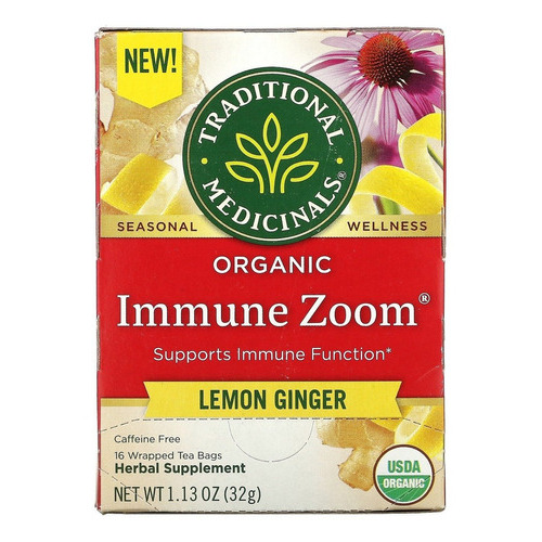 Traditional Medicinals Té Organico Immune Zoom Lemon Ginger
