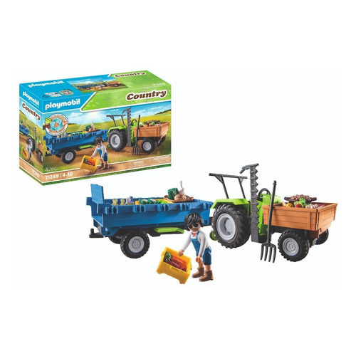 Playmobil  Country Tractor Con Remolque