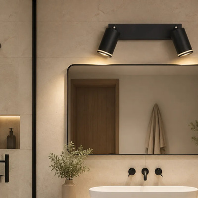 Aplique Moderno Led Layla 2xgu10 Alum Negro Negro