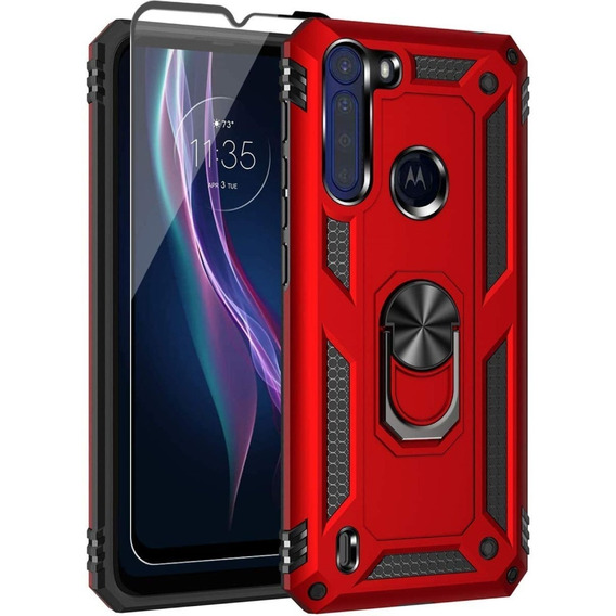 Funda Uso Rudo Para Moto One Fusion (no Plus) Con Cristal 9d