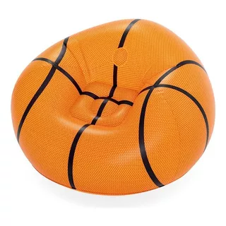 Sillón Inflable Tipo Puff Basketball Bestway Modelo 75103 Color Naranja