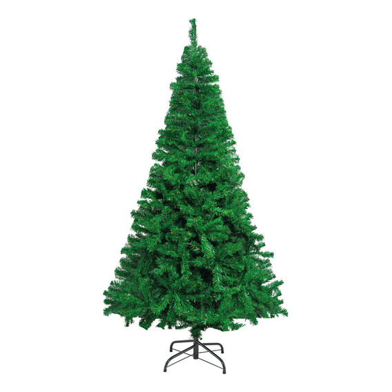 Arbol De Navidad Pino Artificial 2.10m Frondoso Follaje Color Verde