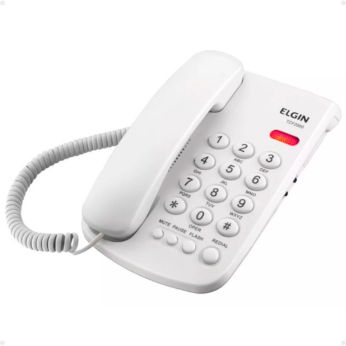 Telefone Fixo Elgin Tcf 2000 Branco Chave de Bloqueio