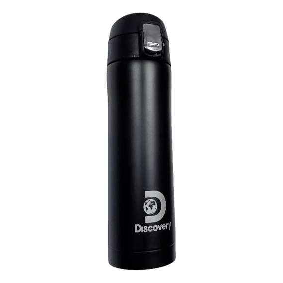 Termo Botella Deportiva Discovery 450ml Doble Capa Acero Ino Color Negro