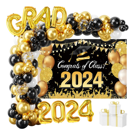 Decoración De Graduación Clase De 2024 Arco De Globos Kits