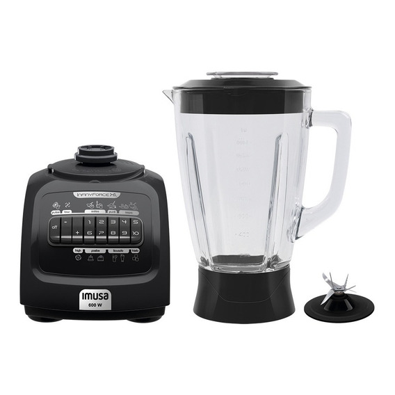 Licuadora Imusa Infiny Force XL 10 2.2 L negra con vaso de vidrio 110V - 120V