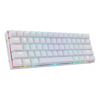 Teclado Gamer Bluetooth Redragon Draconic K530 Qwerty Inglés Us Color Blanco Con Luz Rgb