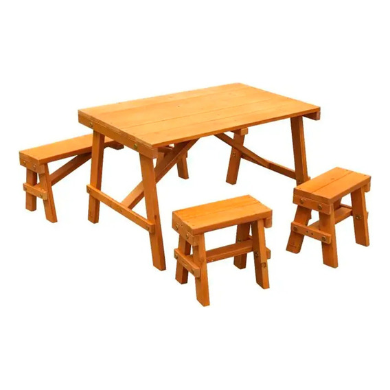 Mesa De Madera Para Niños Kidkraft Exterior Picnic Ambar