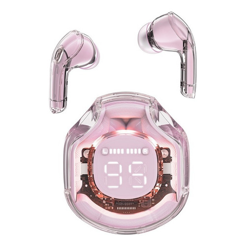 Audífonos in-ear inalámbricos ACEFAST T8 Cristal IPX4 T8 rosa con luz LED