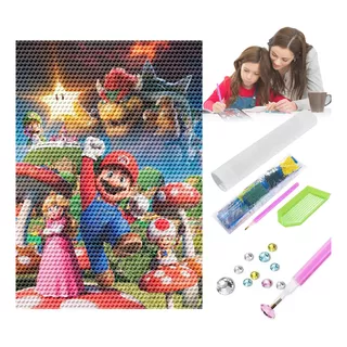 Kits De Pintura De Diamante Para Mario Luigi 5d Diy 50*40cm