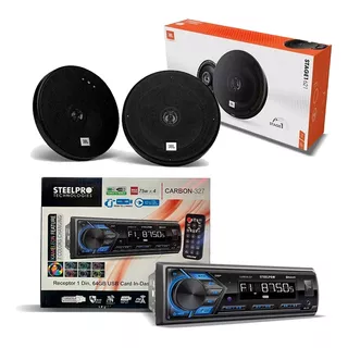 Estereo 1din Steelpro Carbon327+bocinas 6.5 Jbl 6.5 PuLG