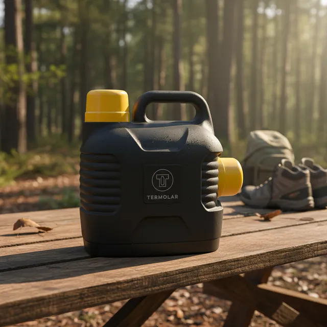 Garrafão Térmico 5 Litros Mantém Gelado Quente Preto E Amarelo Trilha Camping Supertermo Termolar