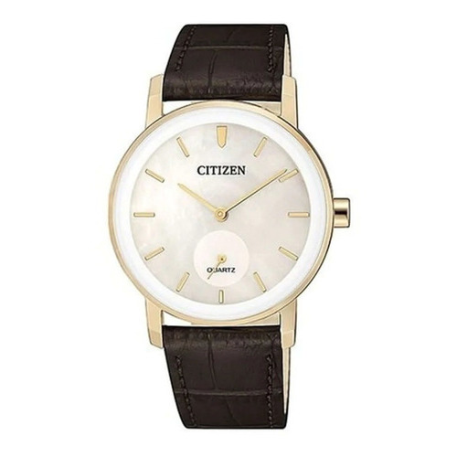 Reloj Citizen Hombre Clasico Cuero Eq906304d Color de la malla Marrón oscuro Color del bisel Blanco Color del fondo Blanco