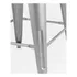 Taburete Tolix En Metal Con Respaldo Color Plateado