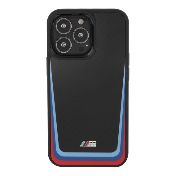 Funda Case Bmw Tricolor Track Negro Para iPhone 13 Pro Max