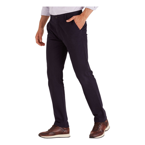 Pantalón Macowens De Gabardina Sport Liso Azul 169216002001-